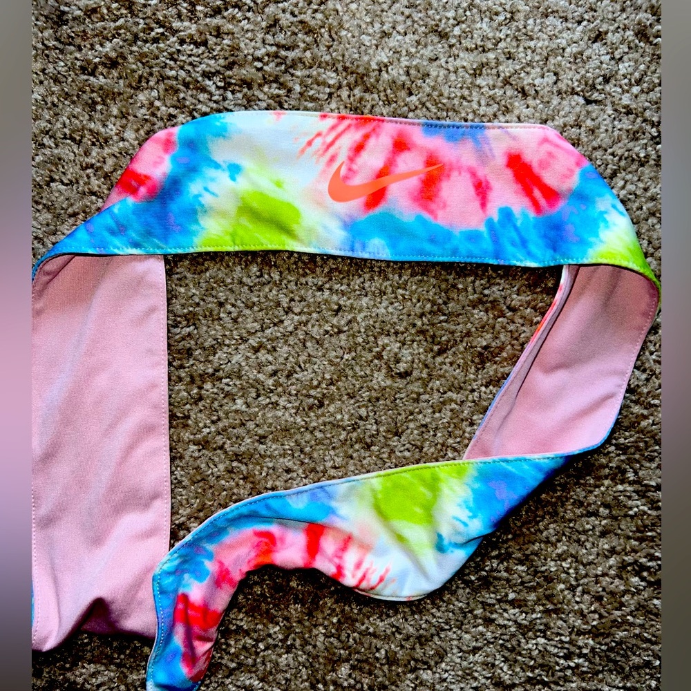 Reversible Nike pink/tie dye active wear fabric bandanna fast shipping